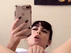 Amateur short haired teen brunette with