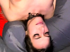 Small titted brunette amateur anal nailed at home