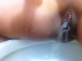 Naughty Babe records herself squirting on cam