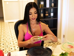 Chubby Brunette Big Boobs Dildo Masturbation