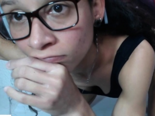 Very hot busty brunette solo masturbation on webcam